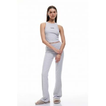 Top de pijama striat - Gri deschis melange