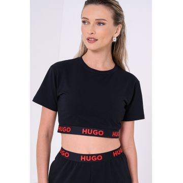 Tricou crop de pijama - Rosu/Negru