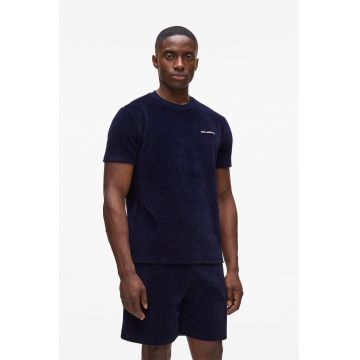 Tricou de pijama de catifea - Bleumarin