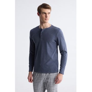 Bluza uni de pijama - Albastru inchis