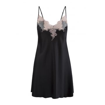 Camasa de noapte satinata - Negru