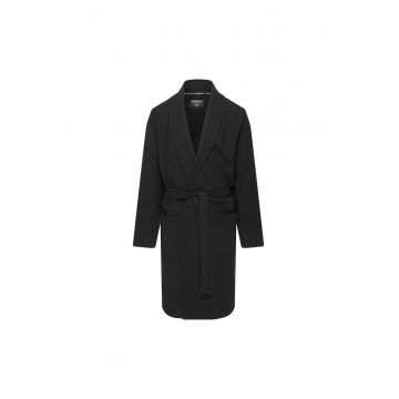 Halat barbati  bumbac - maneca lunga - 2 buzunare - negru - Negru