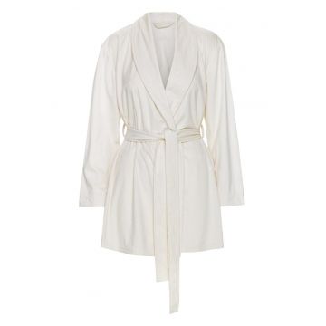 Halat dama  Jamala - crem - maneca lunga - poliester - fara buzunare