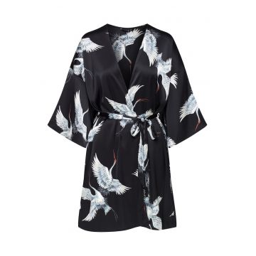 Halat de baie dama -  Satin - Bleumarin