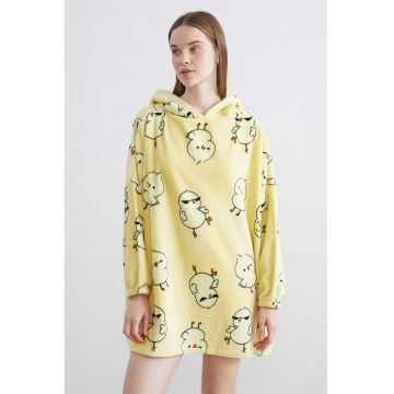 Hanorac de pijama cu model - Galben