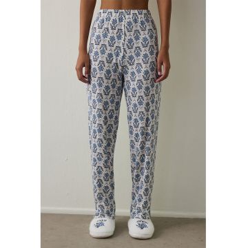Pantaloni de pijama cu model - Alb/Albastru