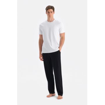 Pantaloni de pijama din bumbac - Negru/Gri inchis