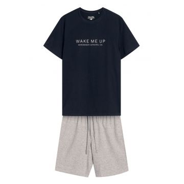 Pijama barbati Dare  negru gri - Multicolor