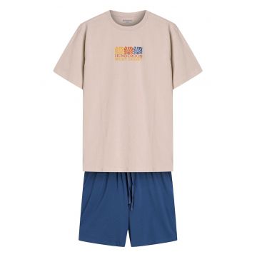 Pijama barbati Onshore  bej - albastru