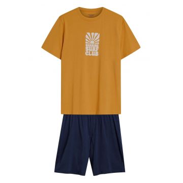 Pijama barbati Sun  Orange-Bleumarin