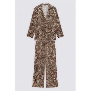 Pijama cu animal print - Maro/Bej