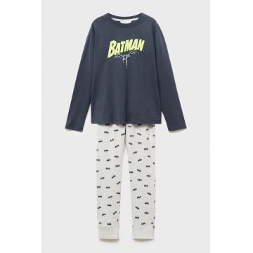 Pijama cu imprimeu Batman - Gri carbune/Gri deschis melange
