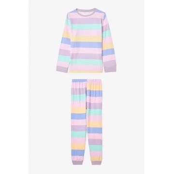 Pijama cu pantaloni lungi si dungi - Multicolor