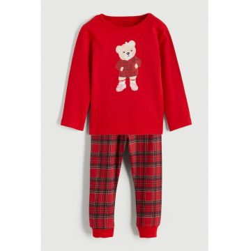 Pijama cu tematica de Craciun - Rosu/Visiniu