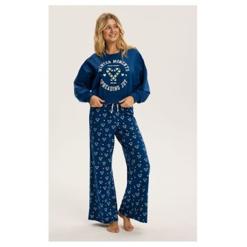 Pijama dama Albastru Berry  Craciun