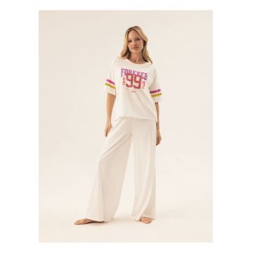 Pijama dama Forever  Bej deschis - Text