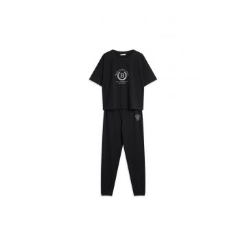 Pijama dama Midside  Negru - Logo