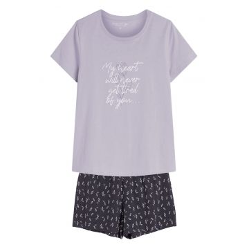 Pijama dama Naturaleza  lavanda - gri