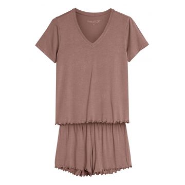 Pijama dama Noves  roz bej - Geometric