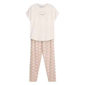 Pijama dama Nubes  bej crem