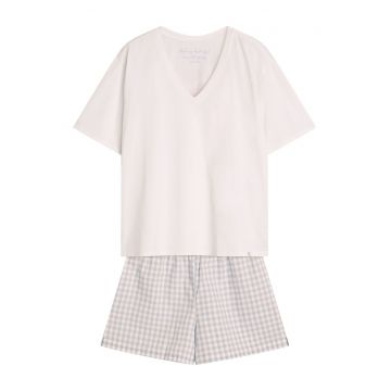 Pijama dama Rossini  alb - Abstract