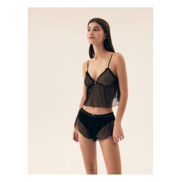 Pijama dama Verberry  Negru - Buline