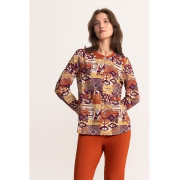 Pijama din amestec de bumbac cu model Lydia - Multicolor