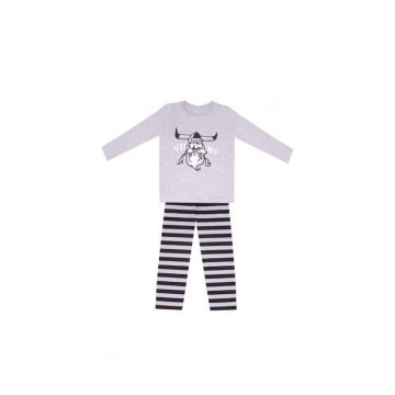 Pijama  - Viking - Maneca lunga - Bumbac - Baieti - Multicolor