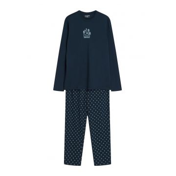 Pijamale barbati -  Lush - bumbac - albastru turcoaz -