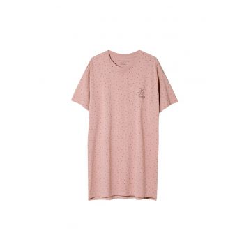 Pijamale dama  Renya - bumbac - roz murdar - buline - maneca scurta