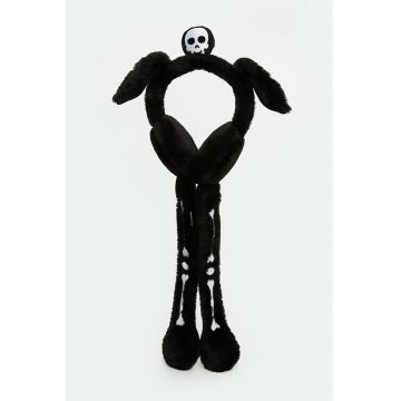 Protectie de urechi pufoasa Skull - Negru
