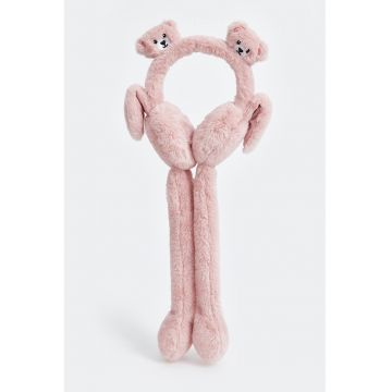 Protectie de urechi pufoase - Roz somon