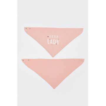 Set de bavetica - 2 piese - Roz somon