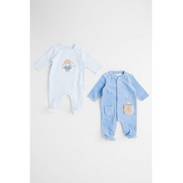 Set de salopete de pijama din plus - 2 piese - Albastru