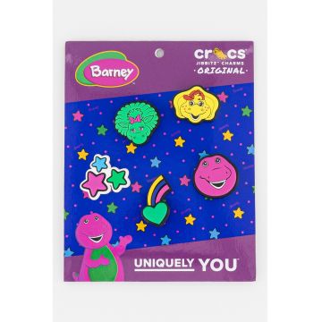 Set de talismane pentru saboti Jibbitz - 5 piese - Verde/Galben/Violet