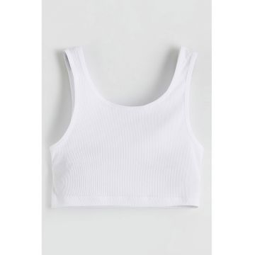 Bustiera din amestec de bumbac - Alb