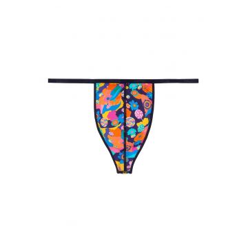 Chiloti tanga cu imprimeu grafic - Galben/Roz/Albastru