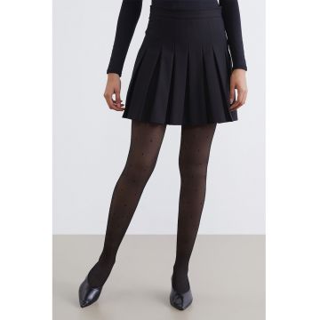 Dres cu captuseala din fleece si buline - Negru