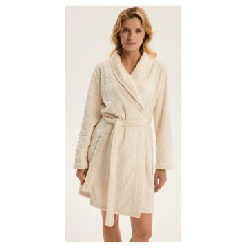 Halat de baie dama Alb Crem Risa