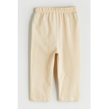 Pantaloni de pijama din bumbac cu model uni - Bej