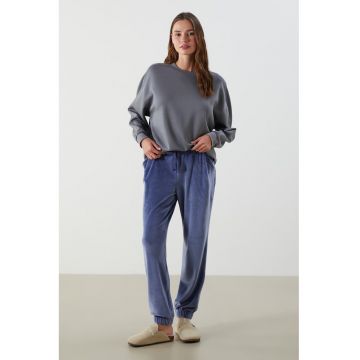 Pantaloni de pijama din catifea Dream - Albastru lavanda