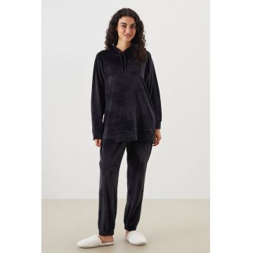 Pantaloni de pijama din catifea Dream - Negru