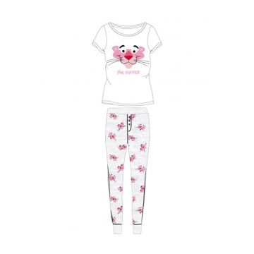 Pijama bumbac dama  Alb | Roz