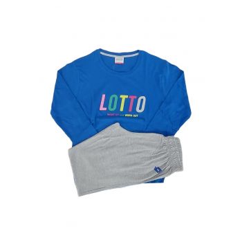 Pijama bumbac dama  LP5136 - Gri/Albastru