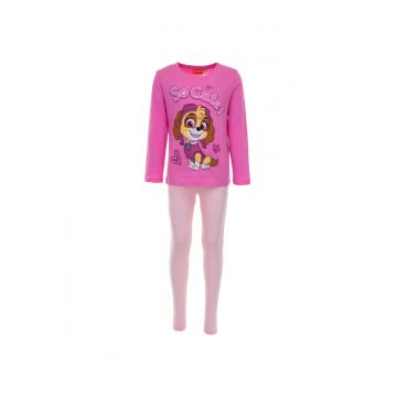 Pijama copii - cu maneca lunga - bluza roz -