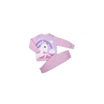 Pijama copii maneca lunga  UNI0422 - Roz