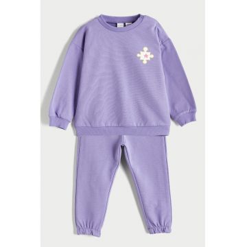 Pijama cu pantaloni lungi din amestec de bumbac - Ametist