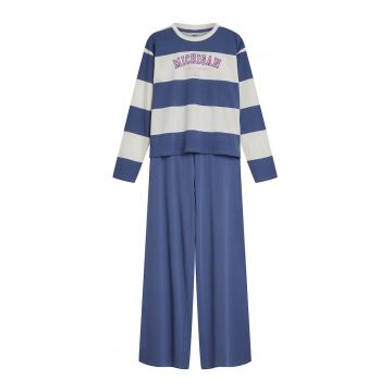 Pijama dama Albastru-alb Kelby  Dungi