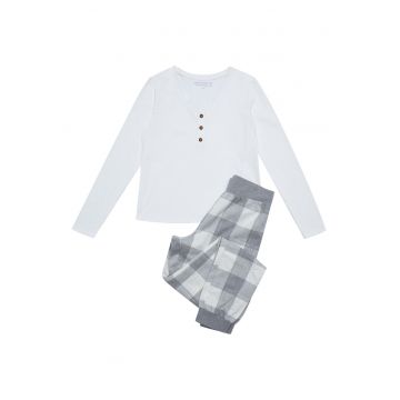Pijama dama -  Bumbac - Alb