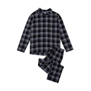 Pijamale barbati -  Bumbac - Negru - model carouri